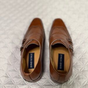 Gino Vitale Double Monk Strap Brown Leather Oxford - Size 8 1/2